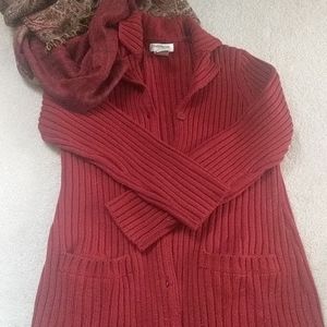 Rich maroon colored cardigan small petite